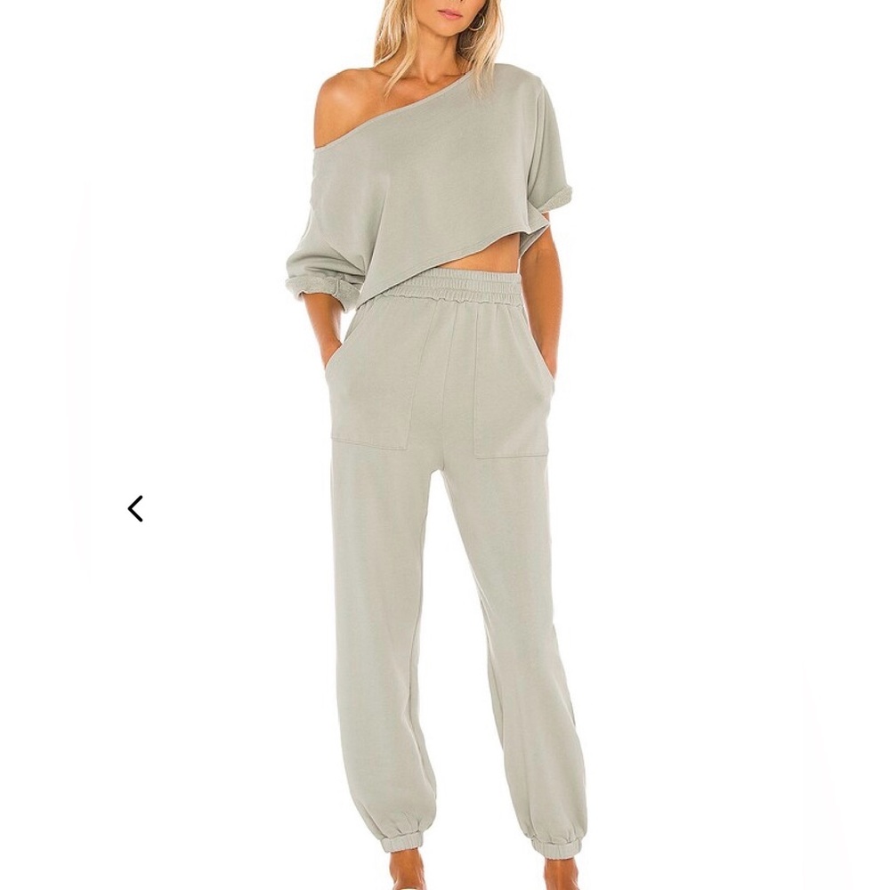 Lovers + Friends Pocket Jogger Set: Off-Shoulder Top and Joggers - Size M